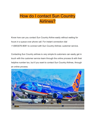 How do I contact Sun Country Airlines ?