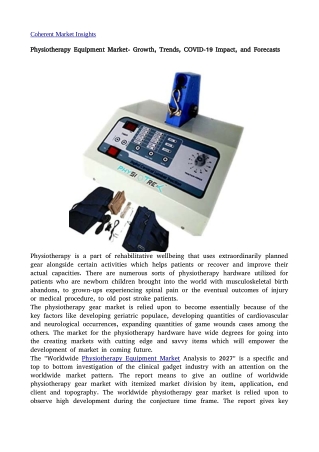 Physiotherapy Equipment Market 5