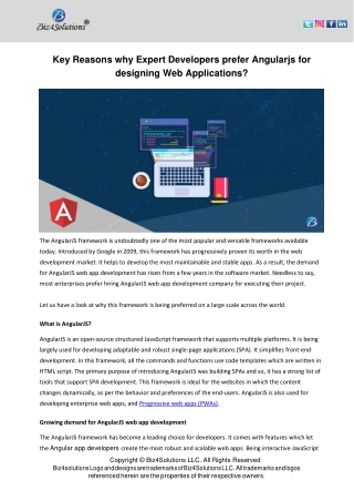 Why Angularjs Is the First Choice of Expert Developers for Building Web Applications