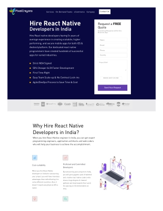 Hire React Native Developers in India | Dedicated React Native Programmers India