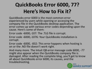 QuickBooks Error 6000, 77? Here’s How to Fix it?