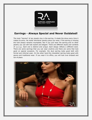 Earrings - Always Special and Never Outdated!