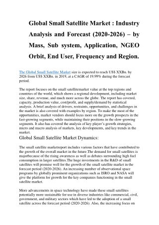 Global Small Satellite Market