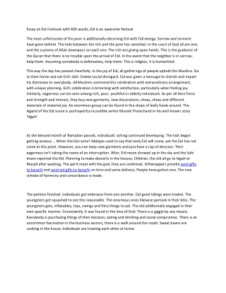 Essay on Eid Festivals with 400 words
