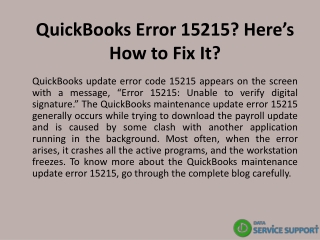 QuickBooks Error 15215? Here’s How to Fix It?