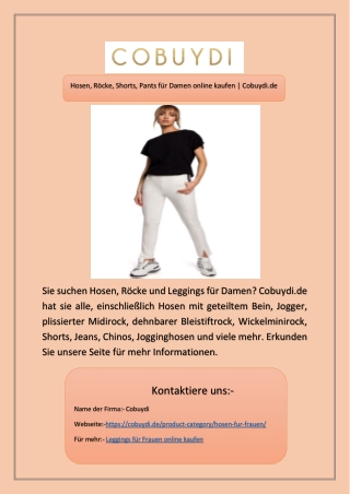 Hosen, Röcke, Shorts, Pants für Damen online kaufen | Cobuydi.de