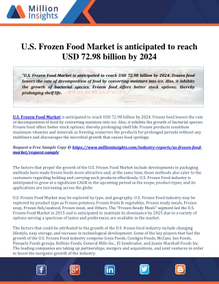 U.S. Frozen Food Market Current Trends and Future Forecast 2024