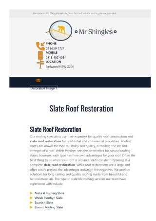 Slate Roof Restoration