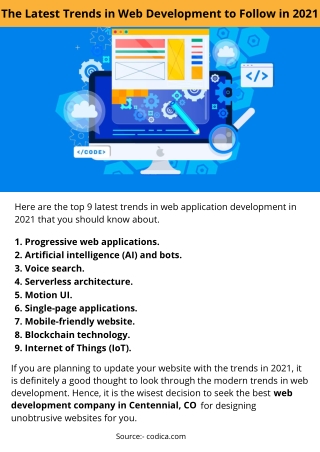 The Latest Trends in Web Development to Follow in 2021