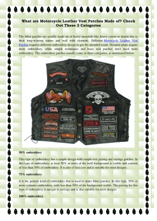 What are Motorcycle Leather Vest Patches Made of Check Out These 3 Categories
