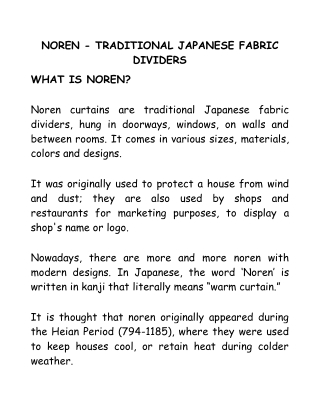 NOREN- THE JAPANESE TRADITIONAL CURTAIN (2)