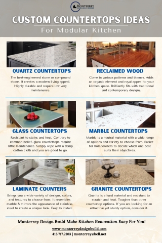 Custom Countertops Ideas for Modular Kitchen