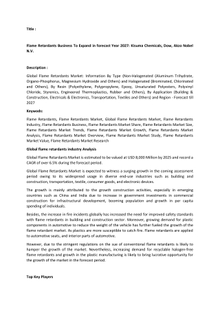 Flame Retardants Market Analysis.docx