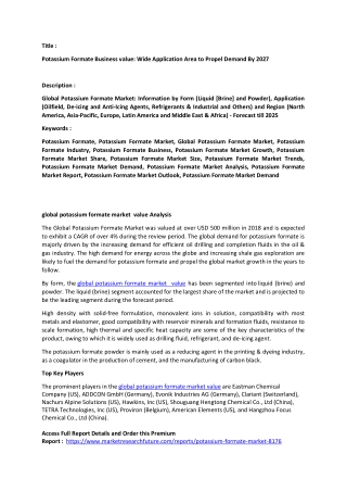 Global Potassium Formate Market Analysis.docx