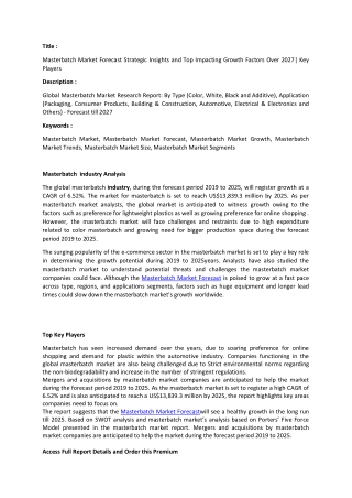 Masterbatch  Market Analysis.docx