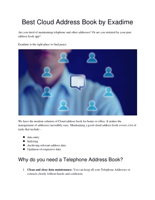 Best Cloud Address Book by Exadime