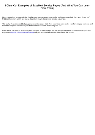 5 Clear Cut Examples of Excellent Service Pages (And What You Can Learn From Them)