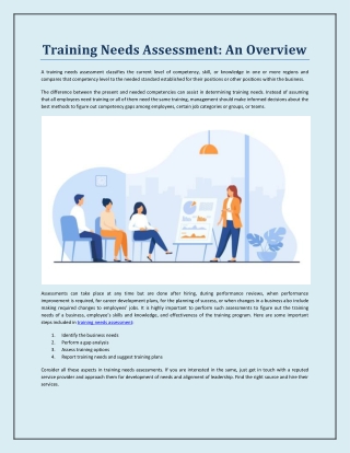 Training Needs Assessment: An Overview