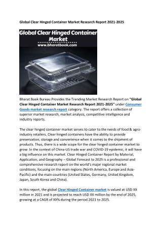 Global Clear Hinged Container Market Research Report 2021-2025