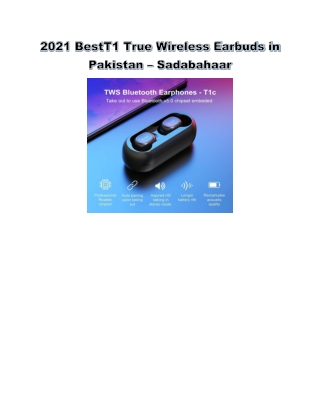 2021 BestT1 True Wireless Earbuds in Pakistan