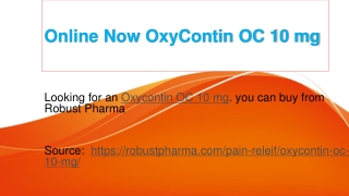 Online Now OxyContin OC 10 mg PDF