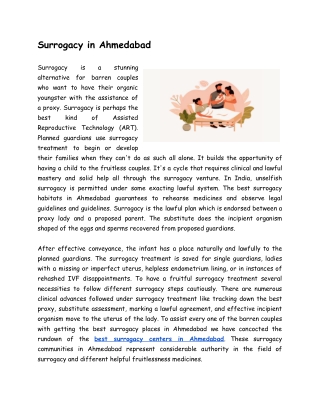 Top Surrogacy Centers in Ahmedabad - Vinsfertility Pvt. Ltd.