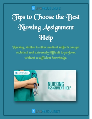 Tips to Choose the Best Nursing Assignment Help PDF