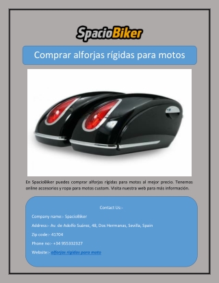 Comprar alforjas rígidas para motos