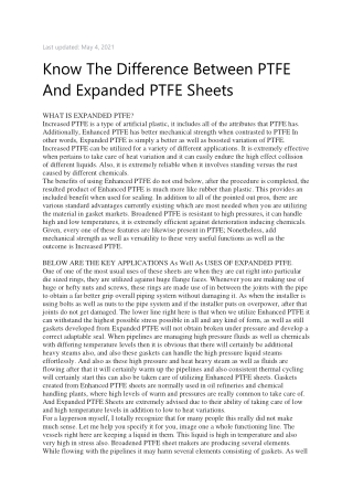 PTFE liners Uses