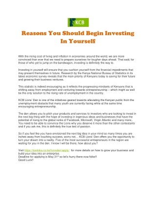 Reasons You Should Begin Investing In Yourself
