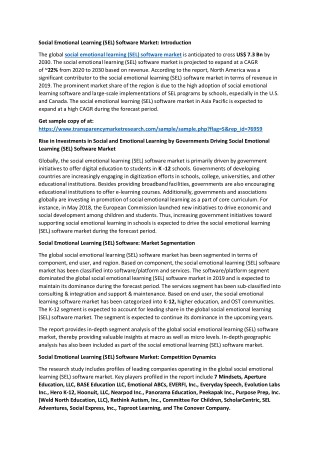 Social Emotional Learning (SEL) Software Market