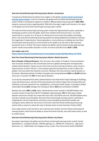 Real-time Flood Monitoring & Warning System Market
