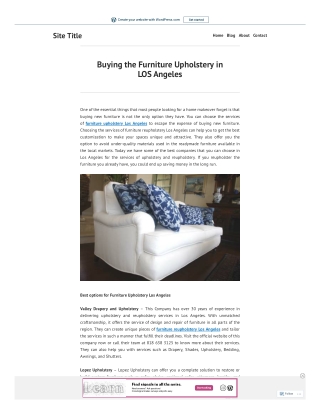 Buying the Furniture Upholstery in LOS Angeles