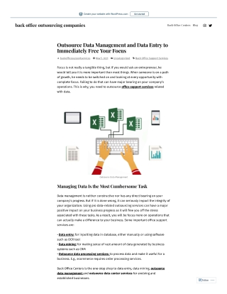 Outsource Data Management and Data Entry to Immediately Free Your Focus