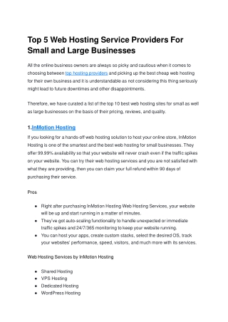 Top web hosting services