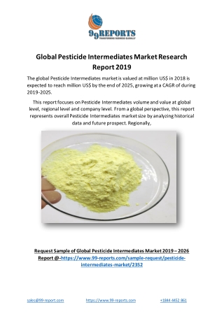 Global Pesticide Intermediates Market Research Report 2019