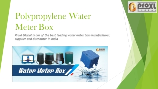 About Polypropylene Water Meter Box