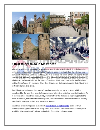 5 best things to do in Maastricht which will make you enjoy your trip to Netherl
