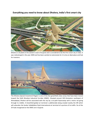 Everything you need to know about Dholera, India’s first smart city