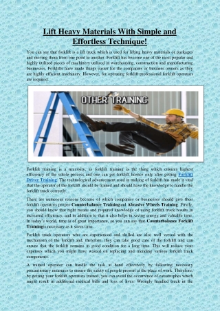 Lift Heavy Materials With Simple and Effortless Technique