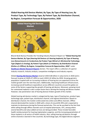Global Hearing-Aid Devices Market Research Report 2021-2026
