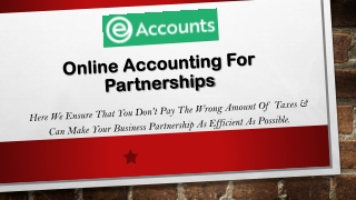 Online Accounting For Partnerships