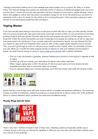 Best Nic Salt Vape Juices.
