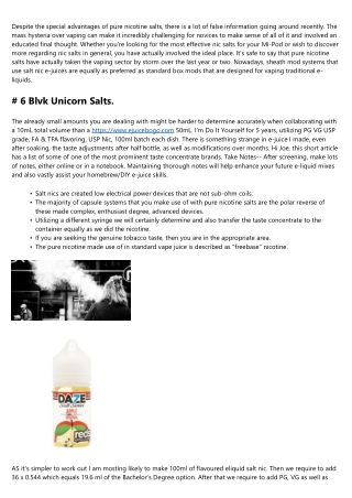 Nicotine Salt Ejuice.