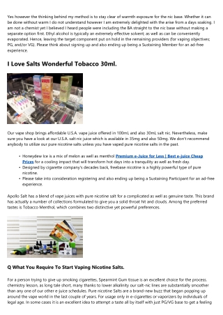 Vape Juice Components
