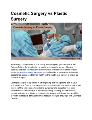 We are provides all types plastic surgery services