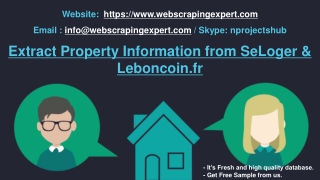 Extract Property Information from SeLoger & Leboncoin.fr