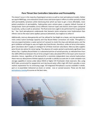 Capillary Pressure - Petrophysics Training & Courses