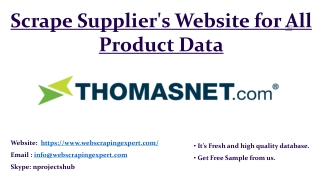 Scrape Supplier's Website for All Product Data