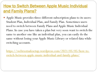How to Switch Between Apple Music Individual and Family Plans?